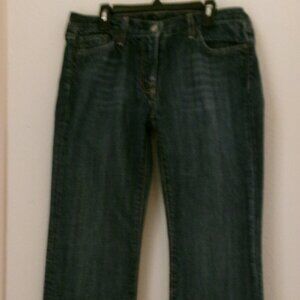 LIKE NEW, J.CREW,SIZE 4 REGULAR, MED. WASH, DENIM, WIDE LEG JEANS